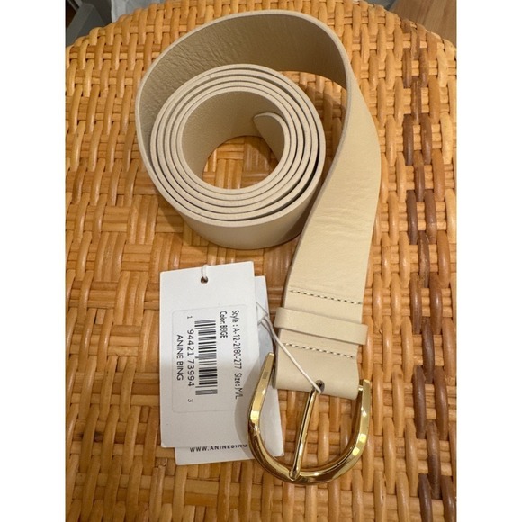 ANINE BING Chiara Belt Cowhide Leather Long Strap Size M/L
